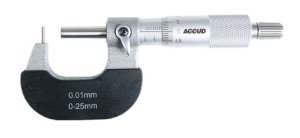 ACCUD 341-03 analog. třmenový mikrometr s válcovou měřící plochou C
