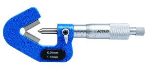 ACCUD 334-77 analog. třmenové mikrometry s prizmatickými měřícími plochami 128°34'17" 