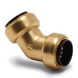 Obrázek pro produkt Úhlová spojka 45° (mosaz), trubka 18 mm