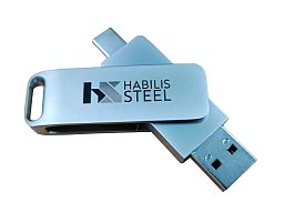 Obrázek pro produkt USB disk Habilis Steel 2v1 ( 32GB / 2.0 & 1.1 )
