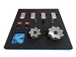 Obrázek pro produkt MODUL nástrčné frézy pro obrábění do rohu pr. 63 a 100mm + 40x VBD dle výběru ( pěnový modul )
