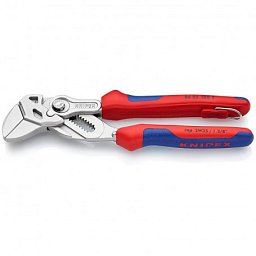 Obrázek pro produkt KNIPEX 8605180T klešťový stavitelný klíč délka 180mm ( poniklované + s vícesložkovými návleky s pojistkou )