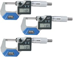 Obrázek pro produkt ACCUD 313-003-03S sada digitálních mikrometrů 0-75mm/0-3" IP65 s datovým výstupem (0.001mm/0.00005")