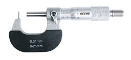 Obrázek pro produkt ACCUD 341-002-02 třmenový mikrometr 25-50mm s válcovou měřicí plochou 8xΦ3.5mm (0.01mm)