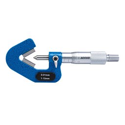 Obrázek pro produkt ACCUD 334-045-07 třmenový mikrometr 25-45mm s prizmatickými měřicími plochami 7 flute 128°34'17" 