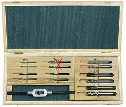 Obrázek pro produkt VÝPRODEJ - Souprava závitořezných nástrojů MINI-2D profi HSSE; M3 - M12 (190129)