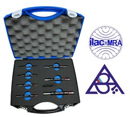 Obrázek pro produkt SLUŽBA - Akreditovaná kalibrace měřidel - sada oboustranných závitových kalibrů / trnů pro vnitřní závity 7ks ( ACCUD-SET3 )