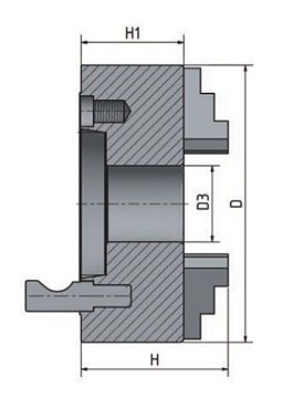 Obrázek pro produkt 3-čelisťové sklíčidlo s centrickým upínáním ø 250 mm Camlock 6
