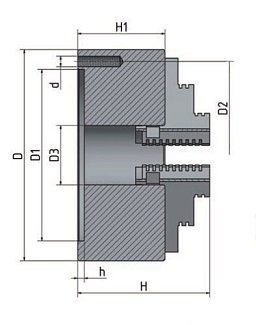 Obrázek pro produkt 3-čelisťové sklíčidlo s centrickým upínáním Ø 80 mm