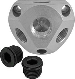 Obrázek pro produkt Rozvodná krabice s horním připojením 3/4" vnitřní závit  - 3 × 1/2" vnitřní závit